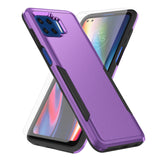 Asuwish Phone Case for Moto One 5G/One5G UW/Moto G G5 Plus with Tempered Glass Screen Protector Cover and Slim Hybrid Full Body Protective Cell Accessories Motorola One Lite XT2075-1 Women Men Purple